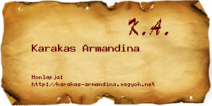 Karakas Armandina névjegykártya